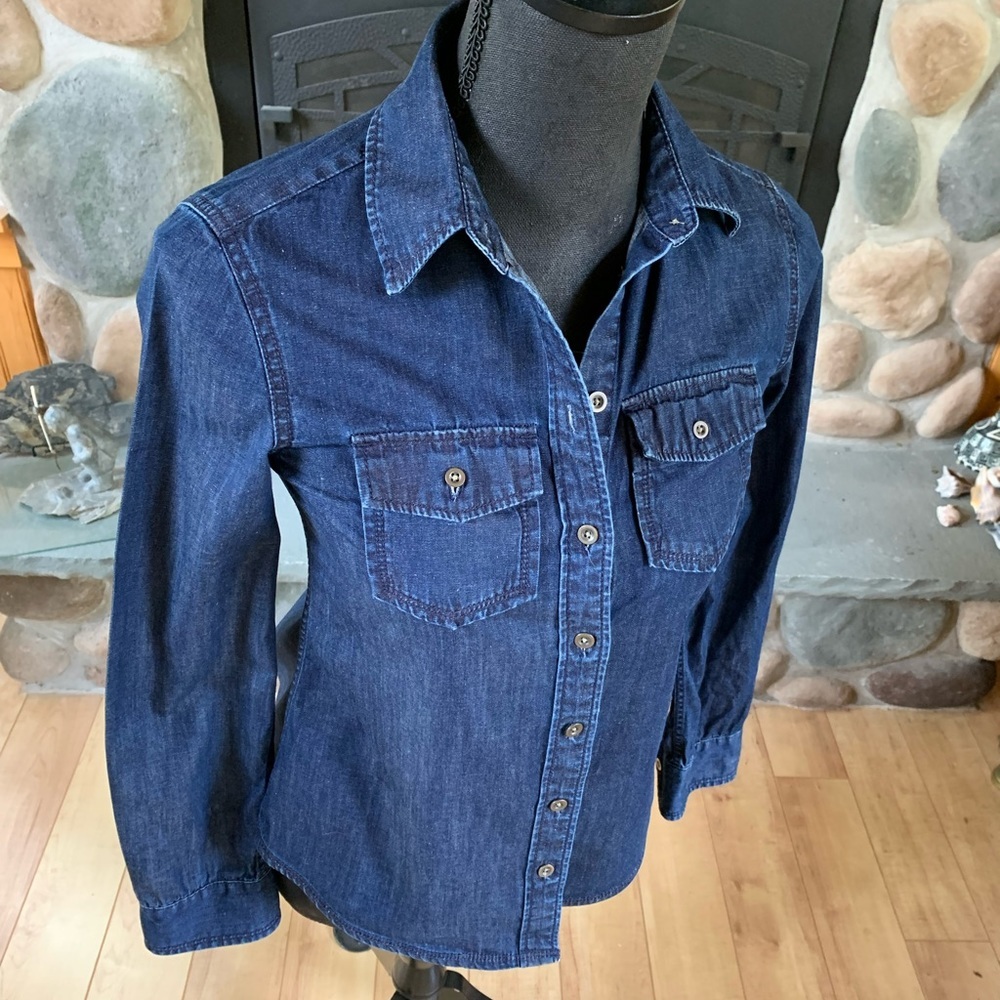 Banana Republic Dark Blue Denim Button-Down Shirt